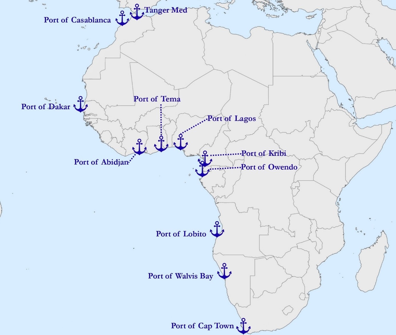 Main Operational Ports along Africa’s Atlantic Façade